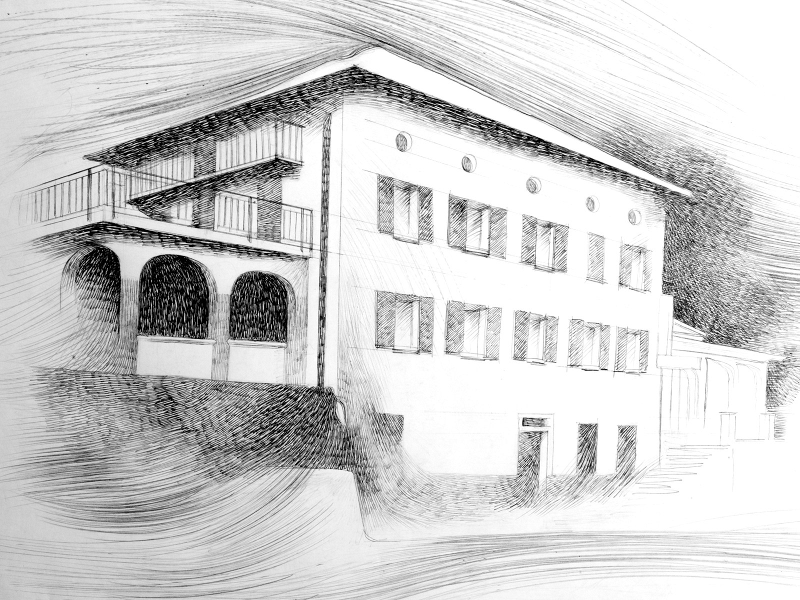 Illustrazione per bottiglia di vino Illustrazione a matita per bottiglia di vino